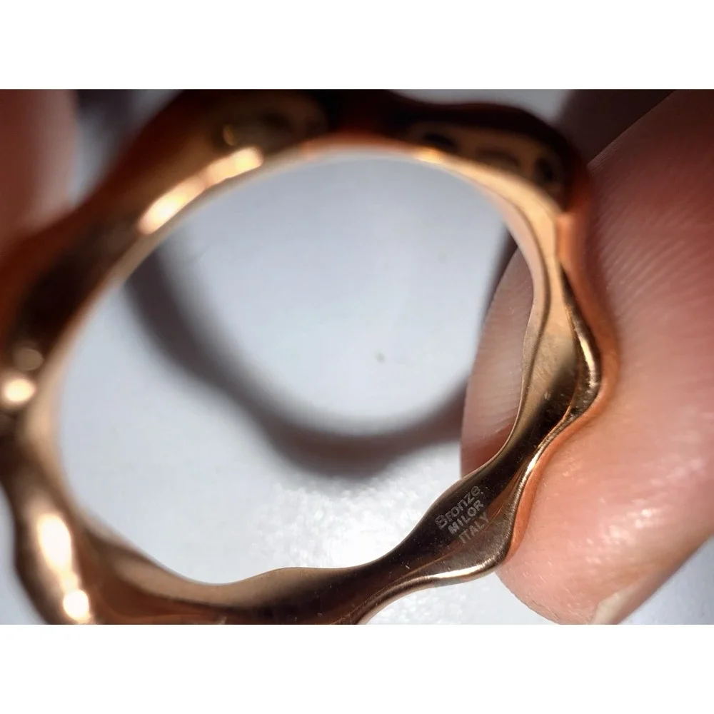 BRONZE MILOR ITALY‎ Slim Delicate Dainty Ring sz 9 READ